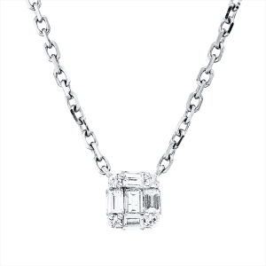 Collier 18 kt WG, mit ZÖ 40 cm + 43 cm