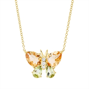 Collier 18 kt GG Schmetterling, mit ZÖ 40,6 cm