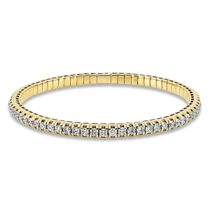 Armband 4er-Krappe 18 kt GG, Flex-Band, rhodiniert