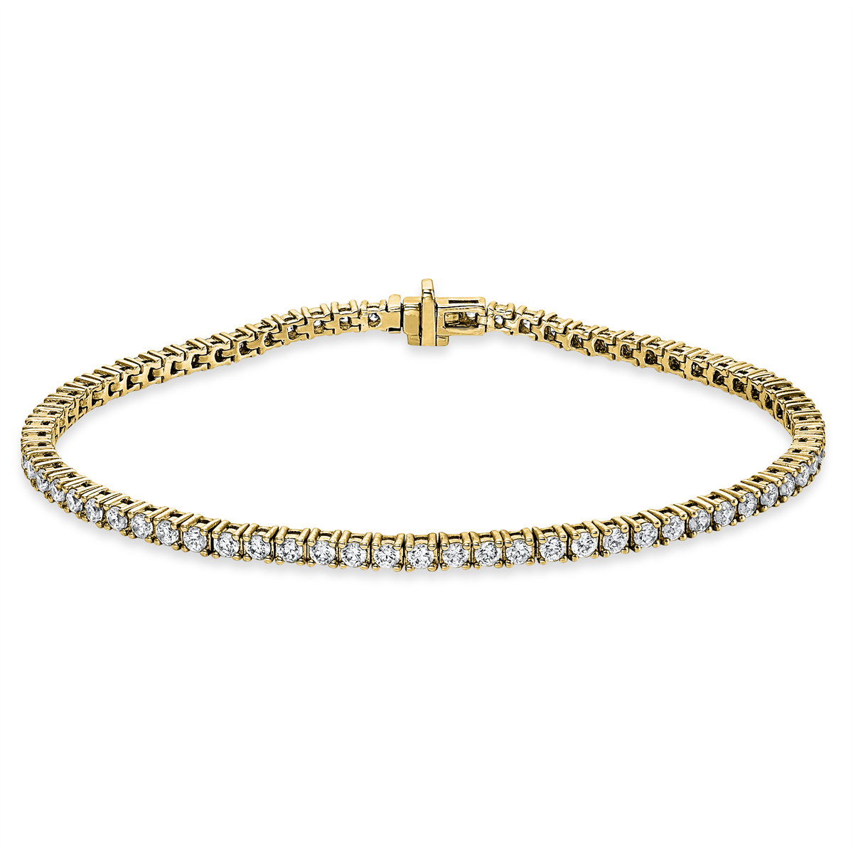 Tennisarmband 4er-Krappe 18kt Gelbgold mit 3,01ct Diamanten
