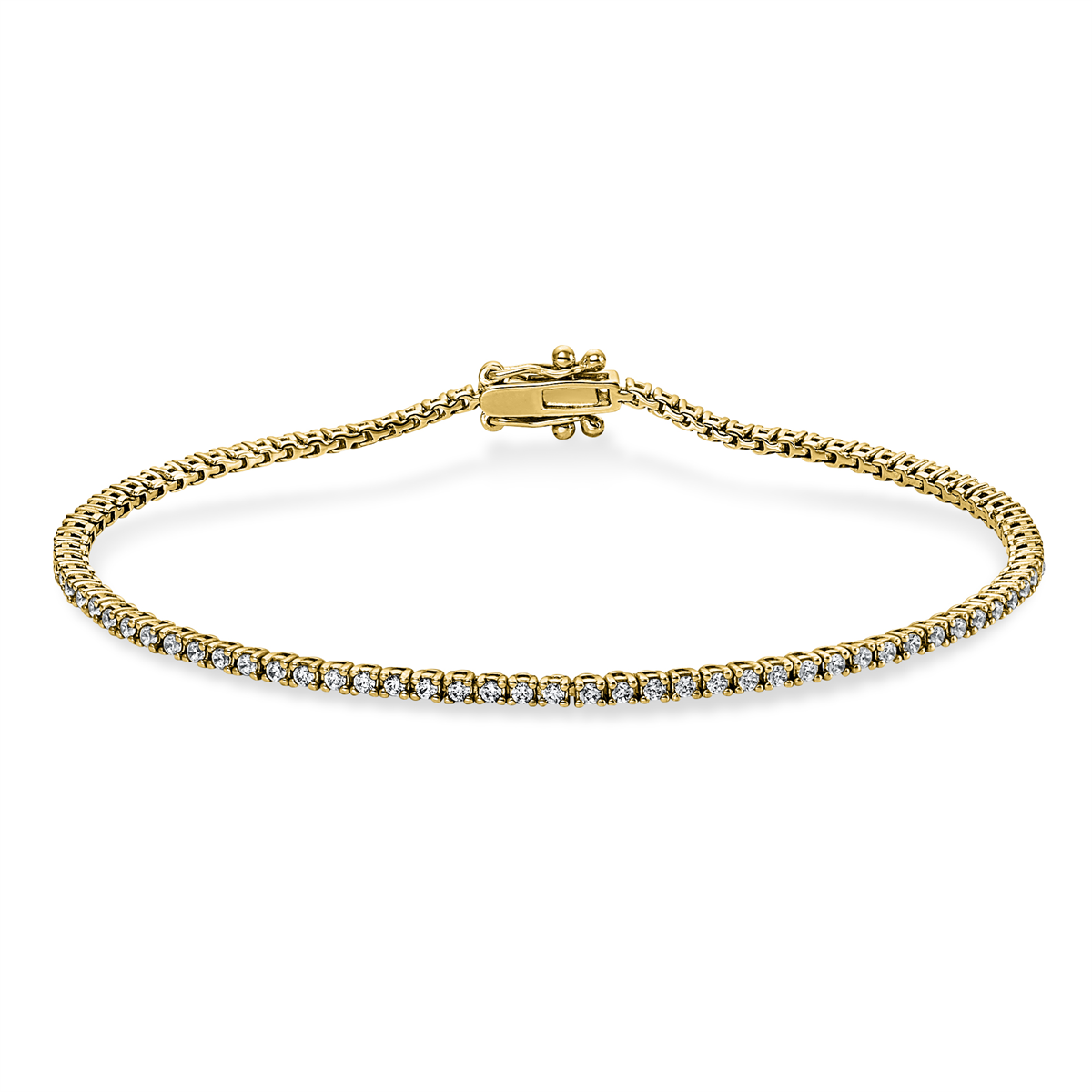 Tennisarmband 4er-Krappe 18kt Gelbgold mit 1,04ct Diamanten