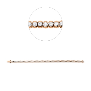 Tennisarmband Halbzarge 18kt Gelbgold / Weißgold mit 3,49ct Diamanten