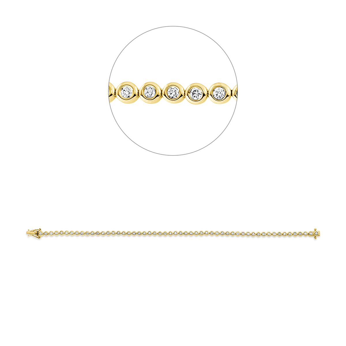 Tennisarmband Zarge 18kt Gelbgold / Weißgold mit 1,00ct Diamanten