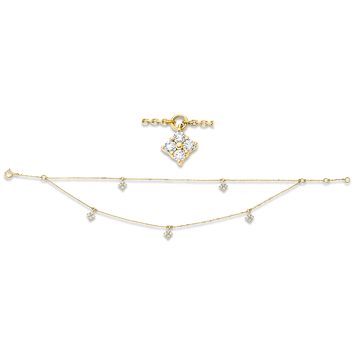 Armband  18kt Gelbgold mit 0,35ct Diamanten