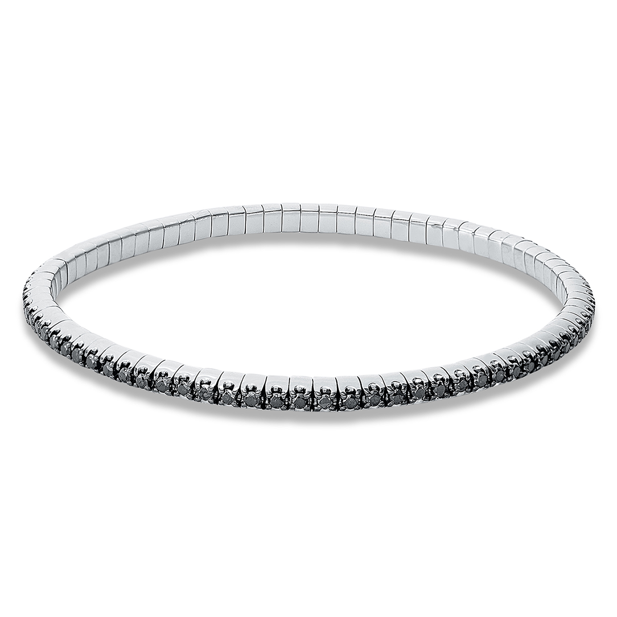 Armband 4er-Krappe 18 kt WG, Flex-Band, variabel, rhodinier