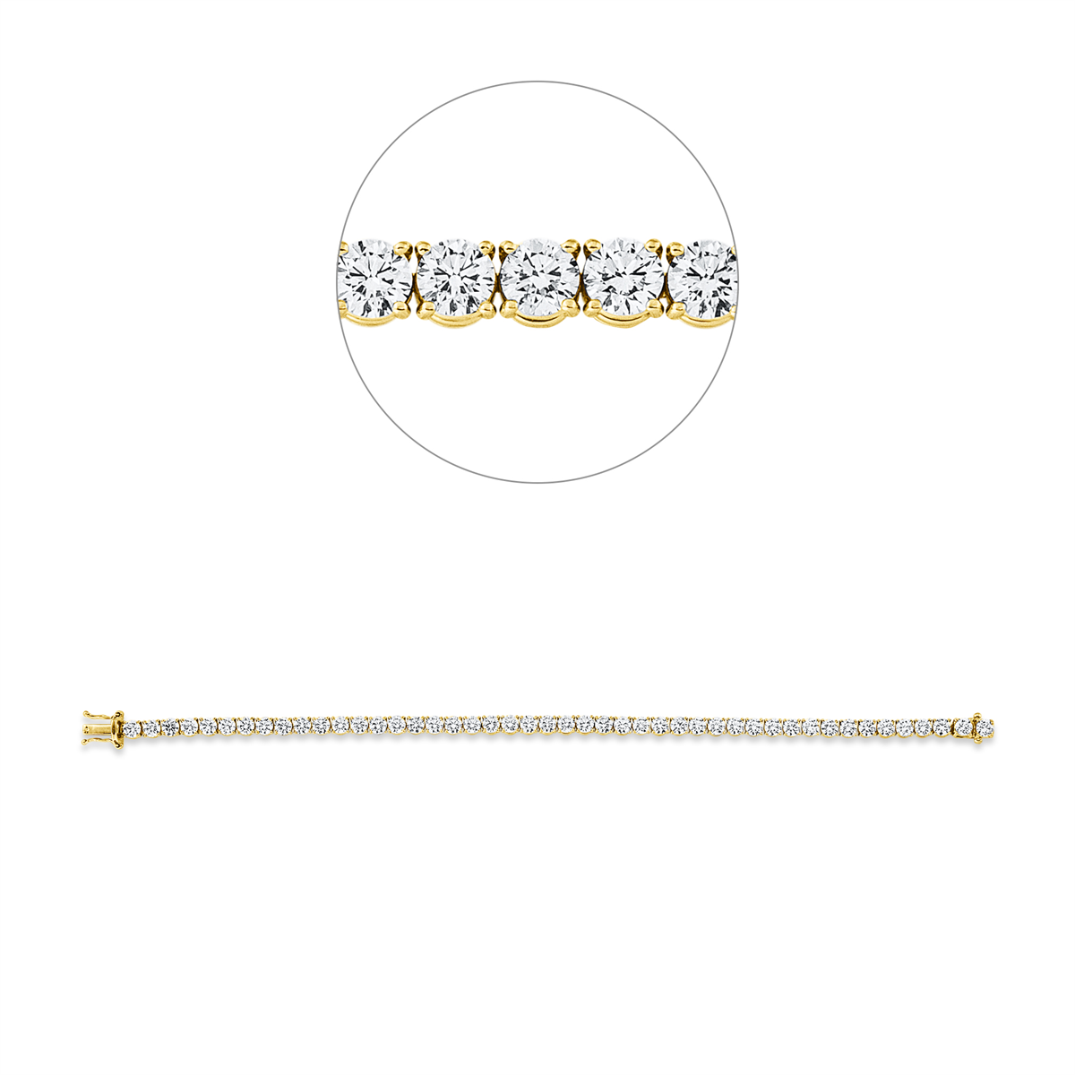 Tennisarmband  18kt Gelbgold mit 9,00ct Diamanten