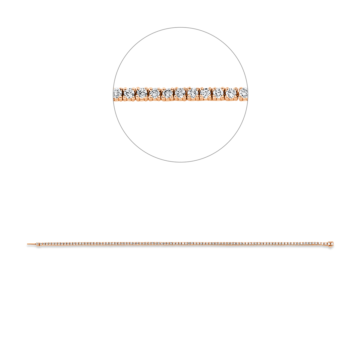 Tennisarmband 4er-Krappe 18kt Rotgold Americano mit 1,59ct Diamanten