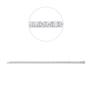 Tennisarmband  950PL Weißgold Platin 950  Petrovic mit 4,79ct Diamanten