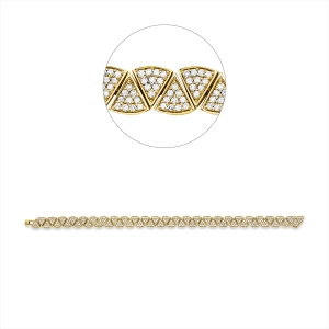 Pavé Armband  18kt Gelbgold mit 2,46ct Diamanten