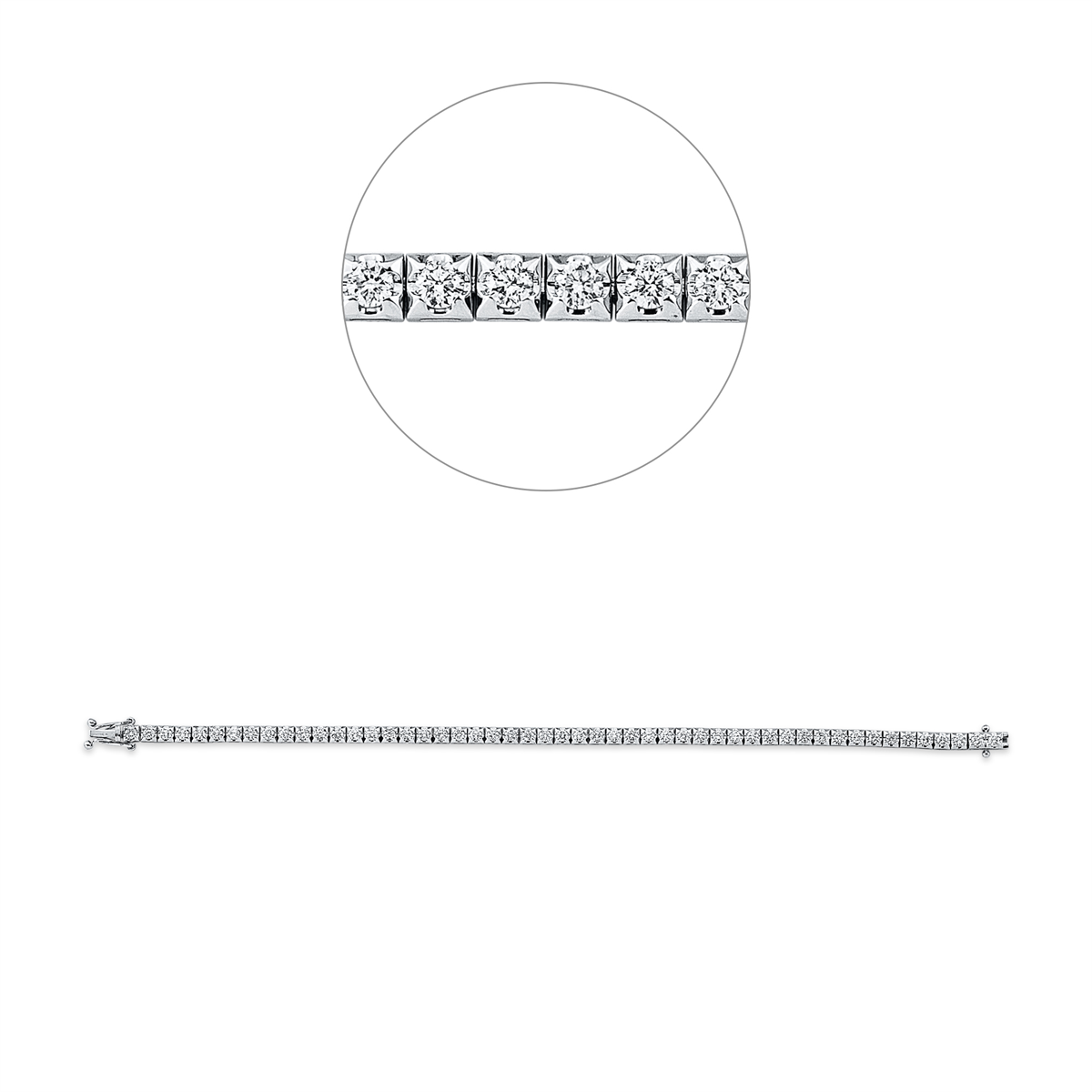 Tennisarmband  18kt Weißgold mit 3,00ct Diamanten