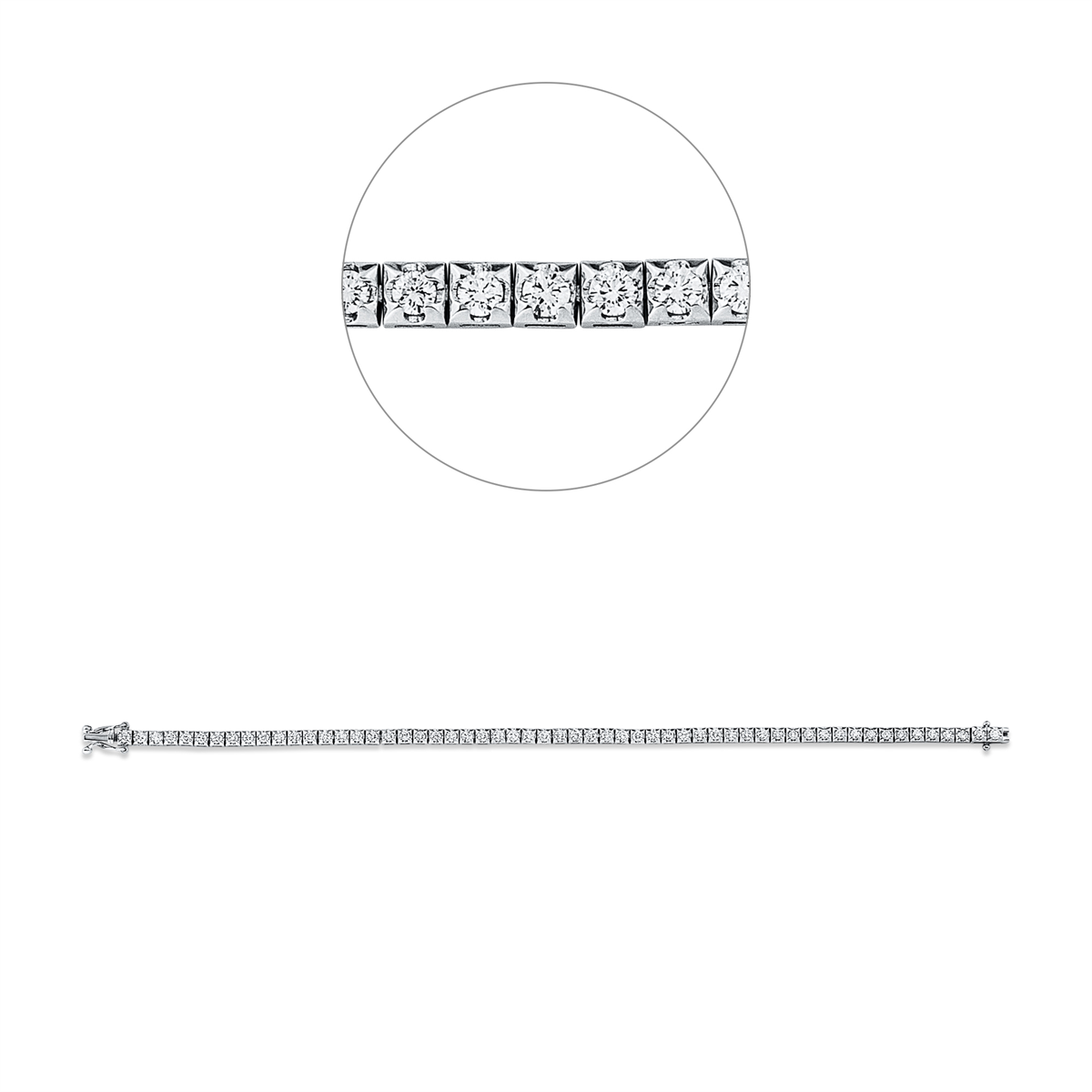 Tennisarmband  18kt Weißgold mit 2,05ct Diamanten