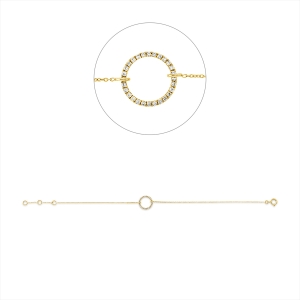 Armband 18 kt GG Kreis, mit ZÖ 16 cm + 17 cm