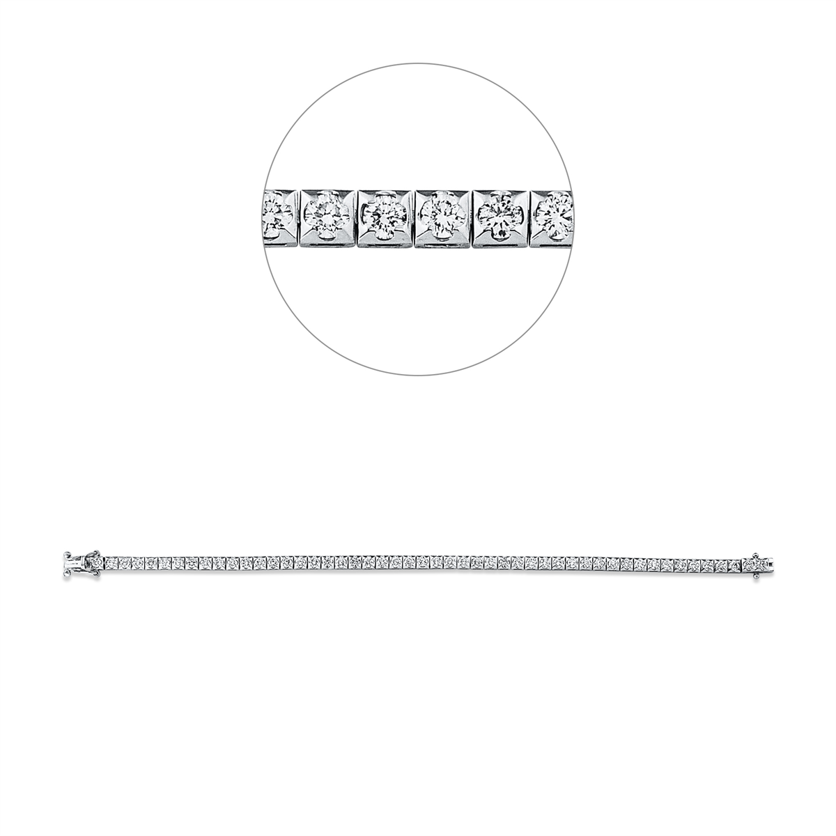 Tennisarmband  18kt Weißgold mit 3,50ct Diamanten