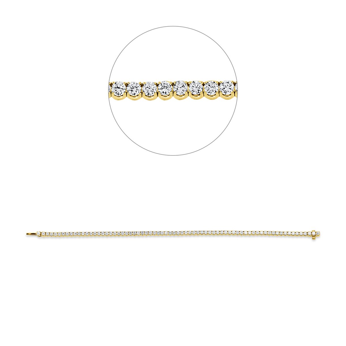 Tennisarmband 4er-Krappe 18kt Gelbgold With American Lock mit 3,50ct Diamanten