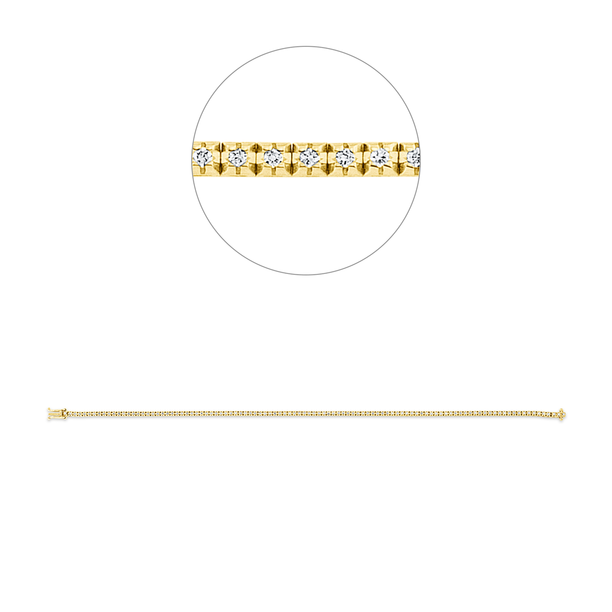 Tennisarmband 4er-Krappe 18kt Gelbgold mit 0,40ct Diamanten