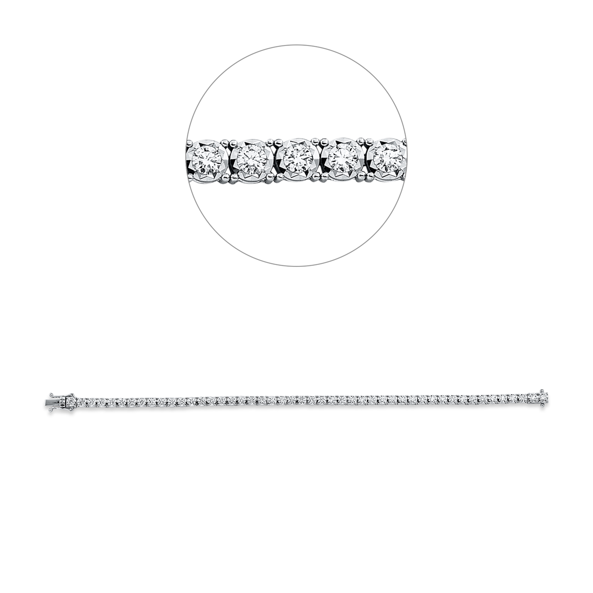 Tennisarmband  18kt Weißgold mit 2,43ct Diamanten