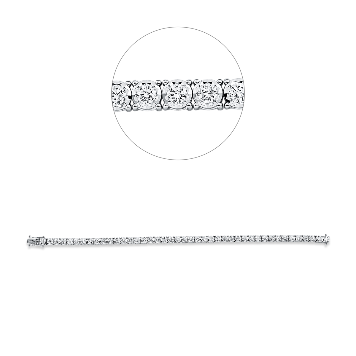 Tennisarmband  18kt Weißgold mit 3,40ct Diamanten