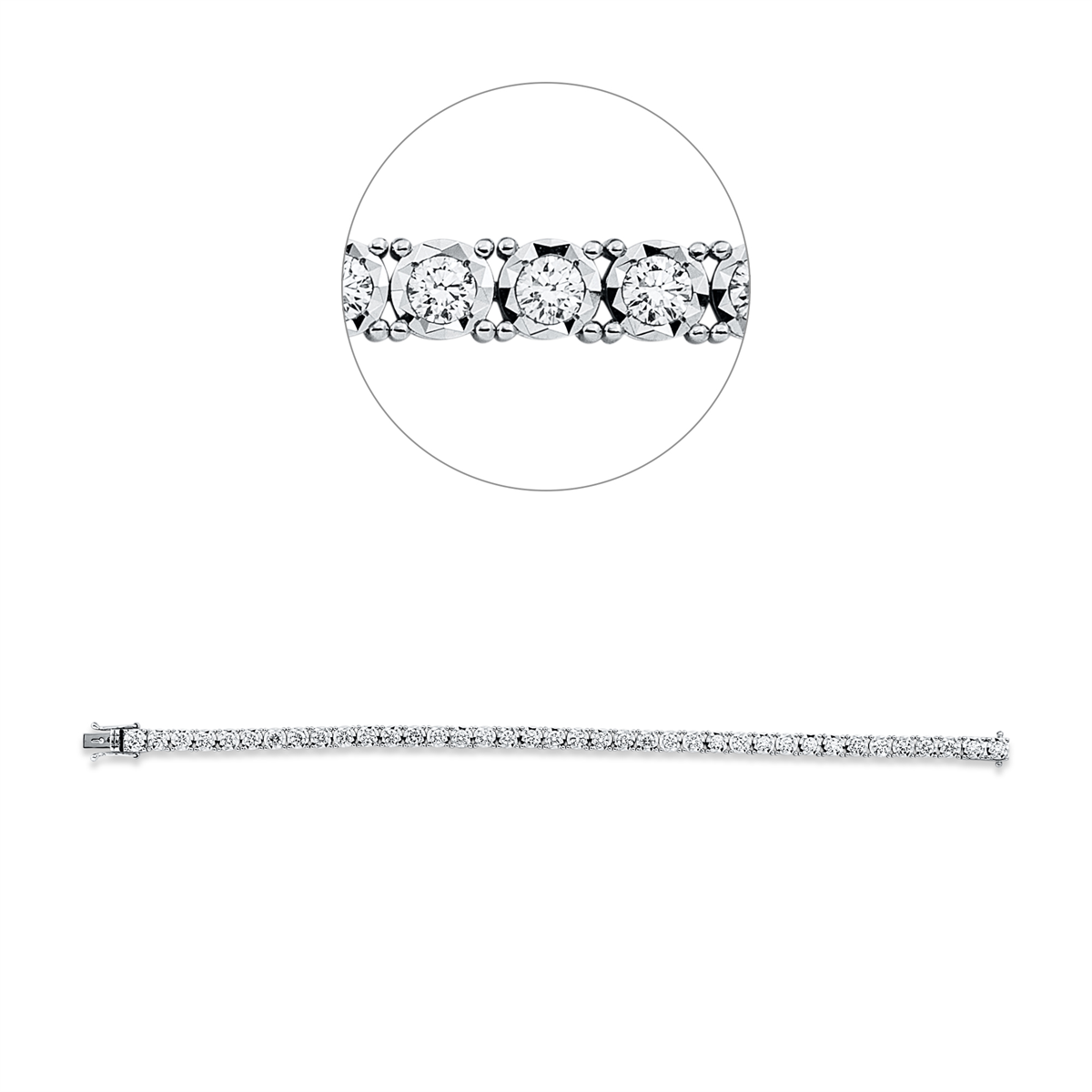 Tennisarmband  18kt Weißgold mit 4,05ct Diamanten