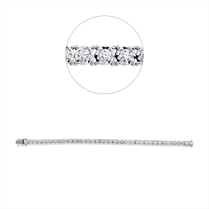 Tennisarmband  18kt Weißgold mit 4,05ct Diamanten