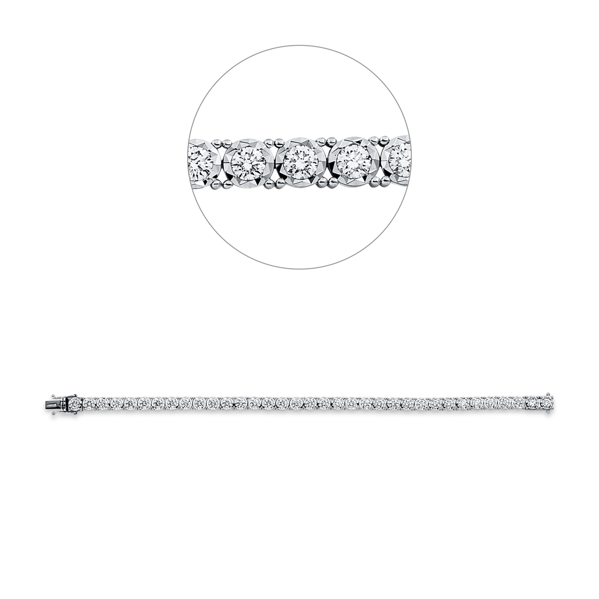 Tennisarmband  18kt Weißgold mit 5,17ct Diamanten