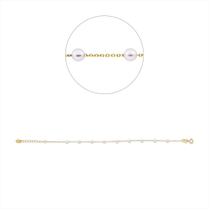 Armband  18kt Gelbgold mit ZÖ 15m mit 0,00ct Diamanten