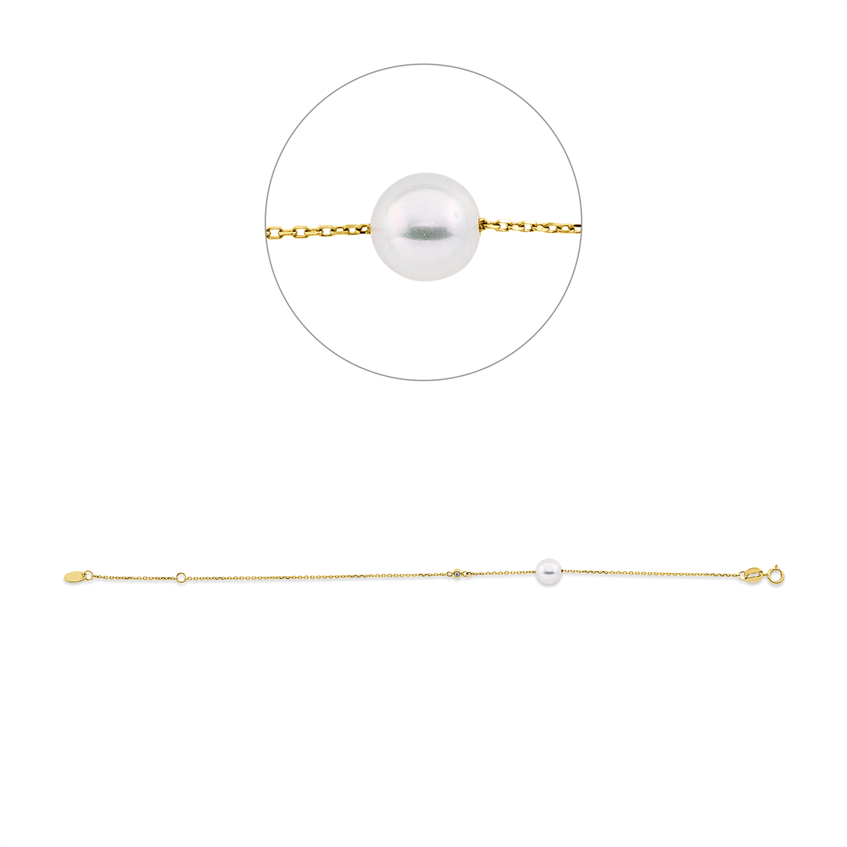 Armband  18kt Gelbgold mit ZÖ 16 cm mit 0,01ct Diamanten