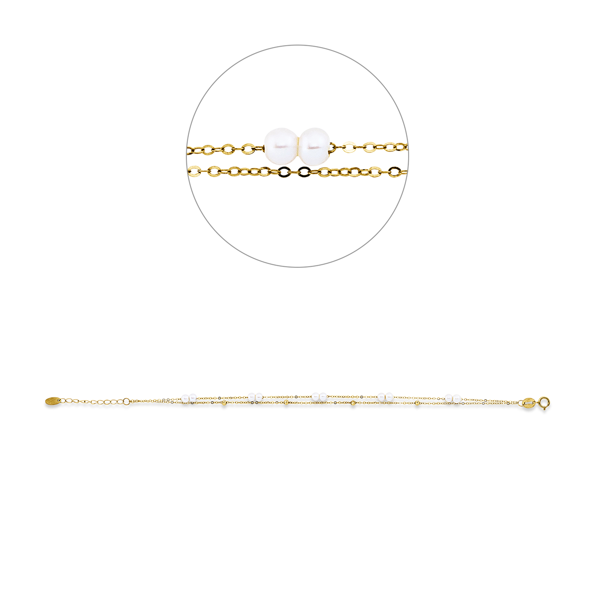 Armband  18kt Gelbgold mit ZÖ 16 cm mit 0,00ct Diamanten