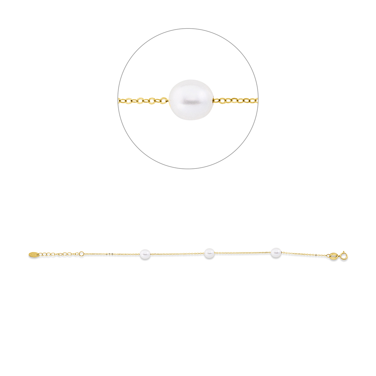 Armband  18kt Gelbgold mit ZÖ 16 cm mit 0,00ct Diamanten