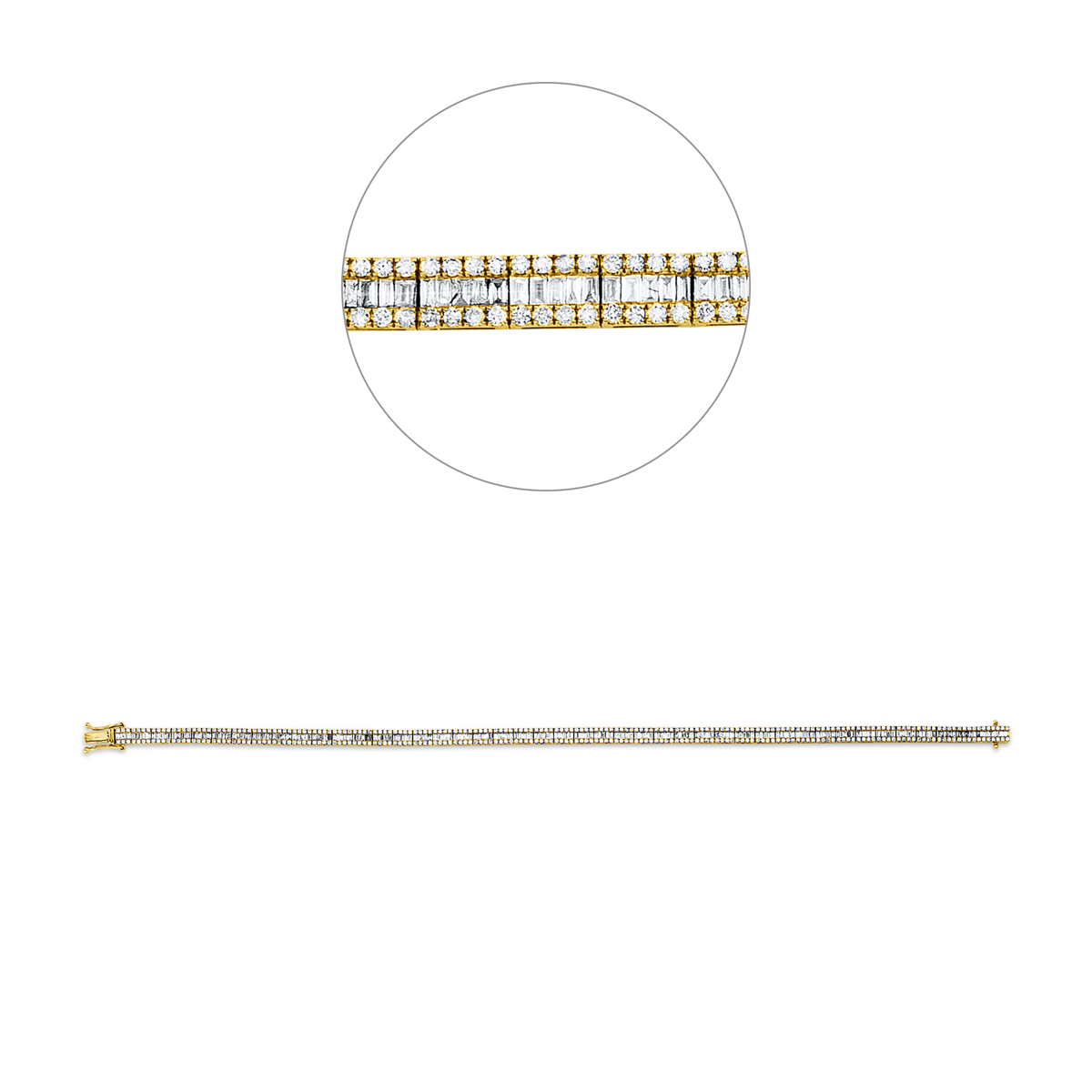 Tennisarmband  18kt Gelbgold / Weißgold mit 1,90ct Diamanten