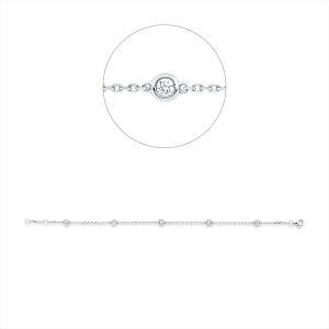 Armband Zarge 18 kt WG, mit ZÖ 16,5 cm