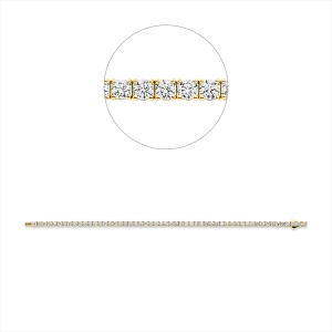 Tennisarmband 4er-Krappe 18kt Gelbgold Premium Edition mit 4,86ct Diamanten