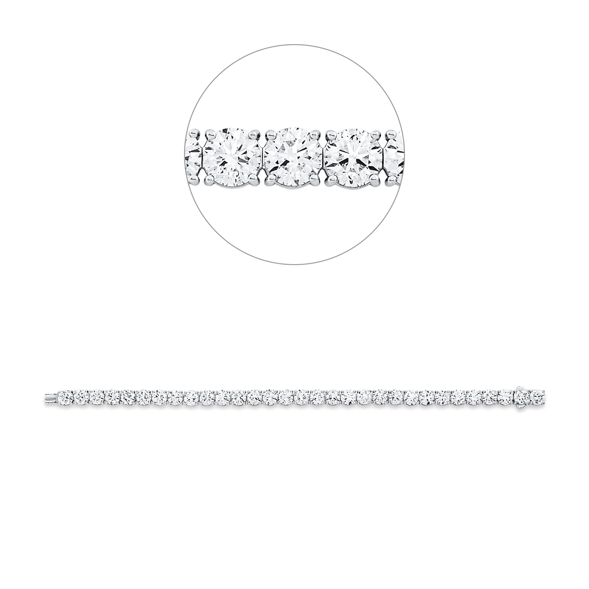 Tennisarmband 4er-Krappe 18kt Weißgold Premium Edition, 31 GIA's mit 21,73ct Diamanten