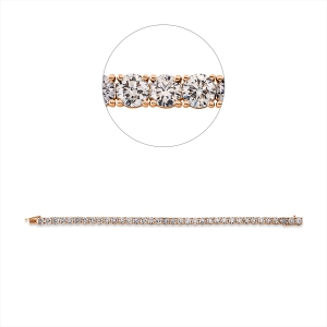Tennisarmband 4er-Krappe 18kt Rotgold Premium Edition mit 15,75ct Diamanten