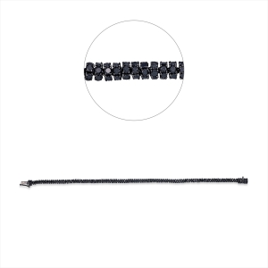 Armband 18 kt WG, Fassung schwarz rhodiniert