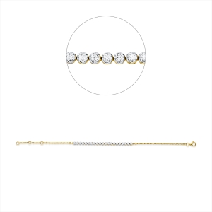 Tennisarmband  18kt Gelbgold / Weißgold mit 2,21ct Diamanten