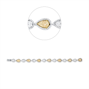 Armband 18 kt WG+GG, GIA 14pcs