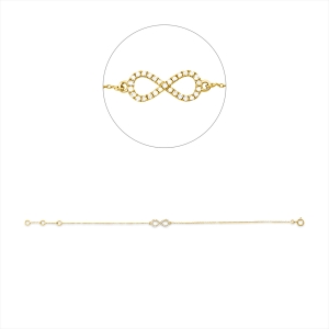 Armband 18 kt GG Infinity, mit ZÖ 16 cm + 17 cm