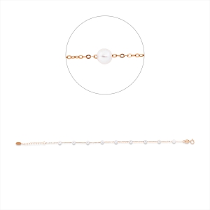 Armband  18kt Rotgold mit ZÖ 16 cm mit 0,00ct Diamanten