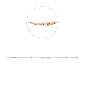 Armband 18 kt RG, mit ZÖ 15 cm + 16,5 cm