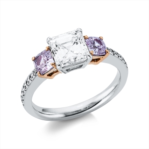 Ring 4er-Krappe 18 kt WG+RG, GIA 3pcs