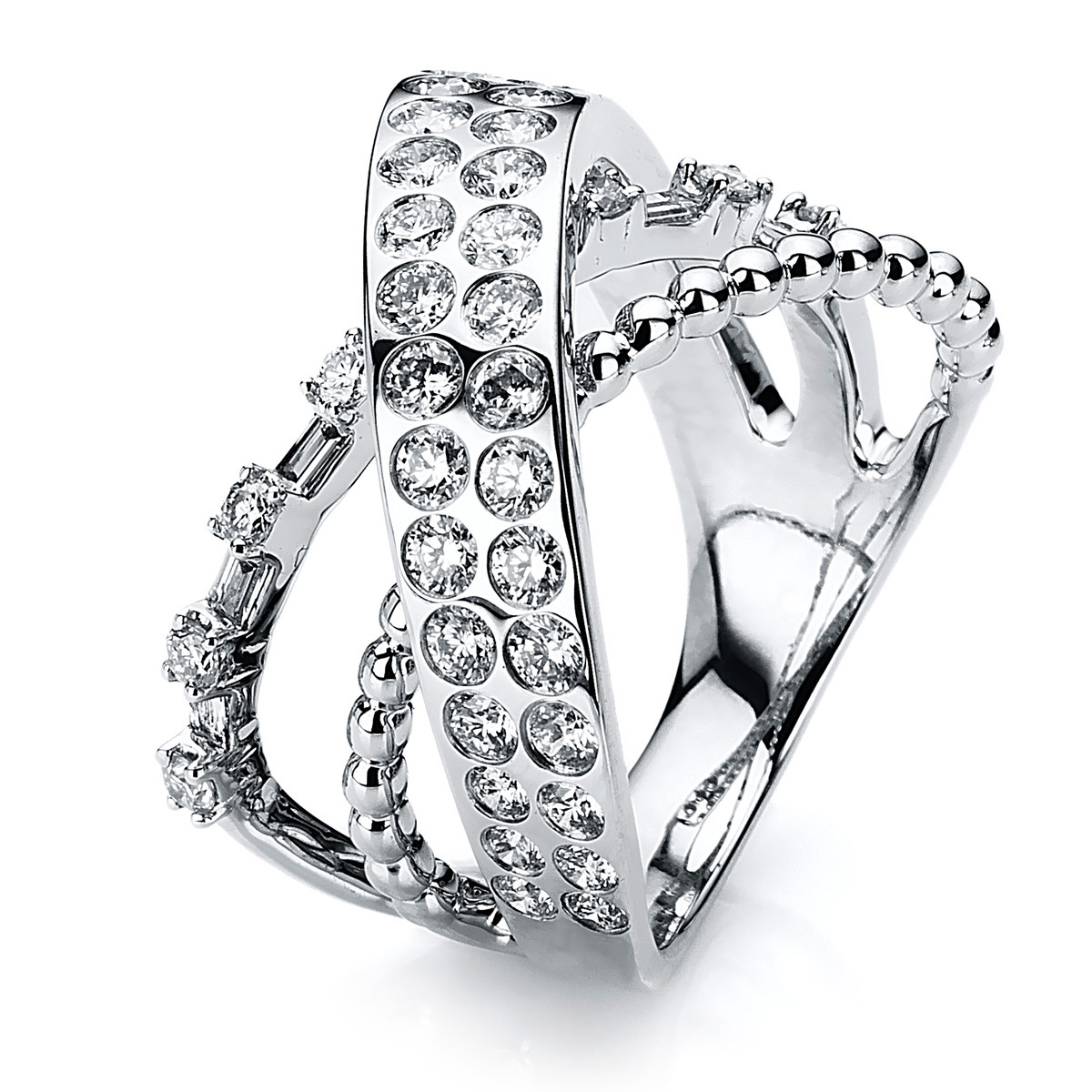 Ring  18kt Weißgold mit 1,38ct Diamanten