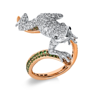Ring 18 kt RG+WG Frosch