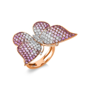 Ring 18 kt RG+WG Schmetterling