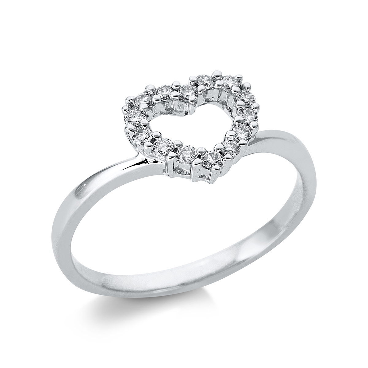 Ring 18 kt WG Herz