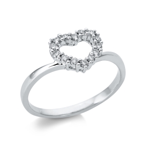 Ring 18 kt WG Herz