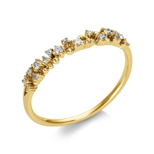 Memoire halb Ring  18kt Gelbgold mit 0,13ct Diamanten