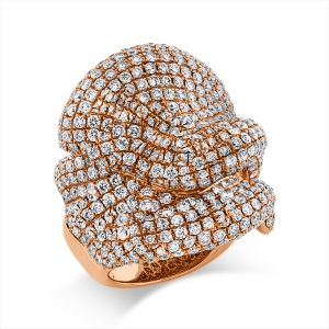 Pavé Ring  18kt Rotgold mit 4,93ct Diamanten