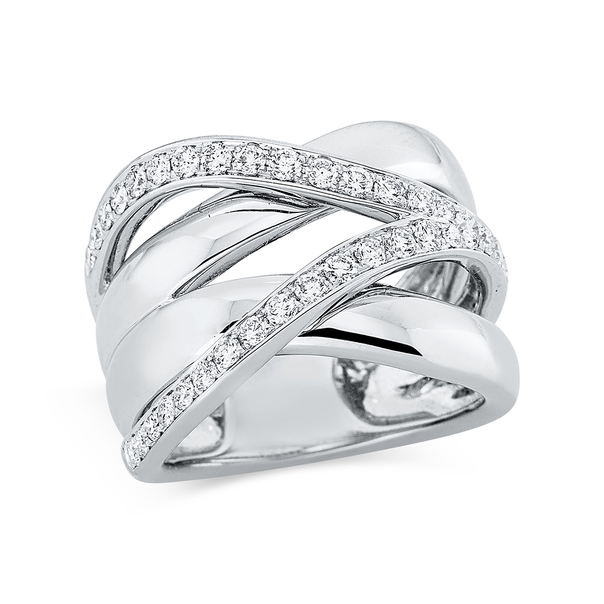 Ring  18kt Weißgold mit 0,74ct Diamanten