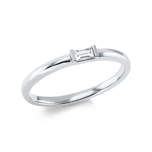 Solitaire Ring  18kt Weißgold mit 0,11ct Diamanten