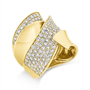 Pavé Ring  18kt Gelbgold mit 3,16ct Diamanten